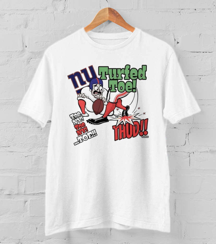 New York Giants Turfed Toe Cartoon NY Thud Football T-Shirt
