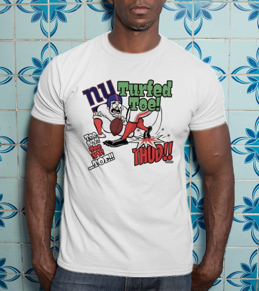 New York Giants Turfed Toe Cartoon NY Thud Football T-Shirt