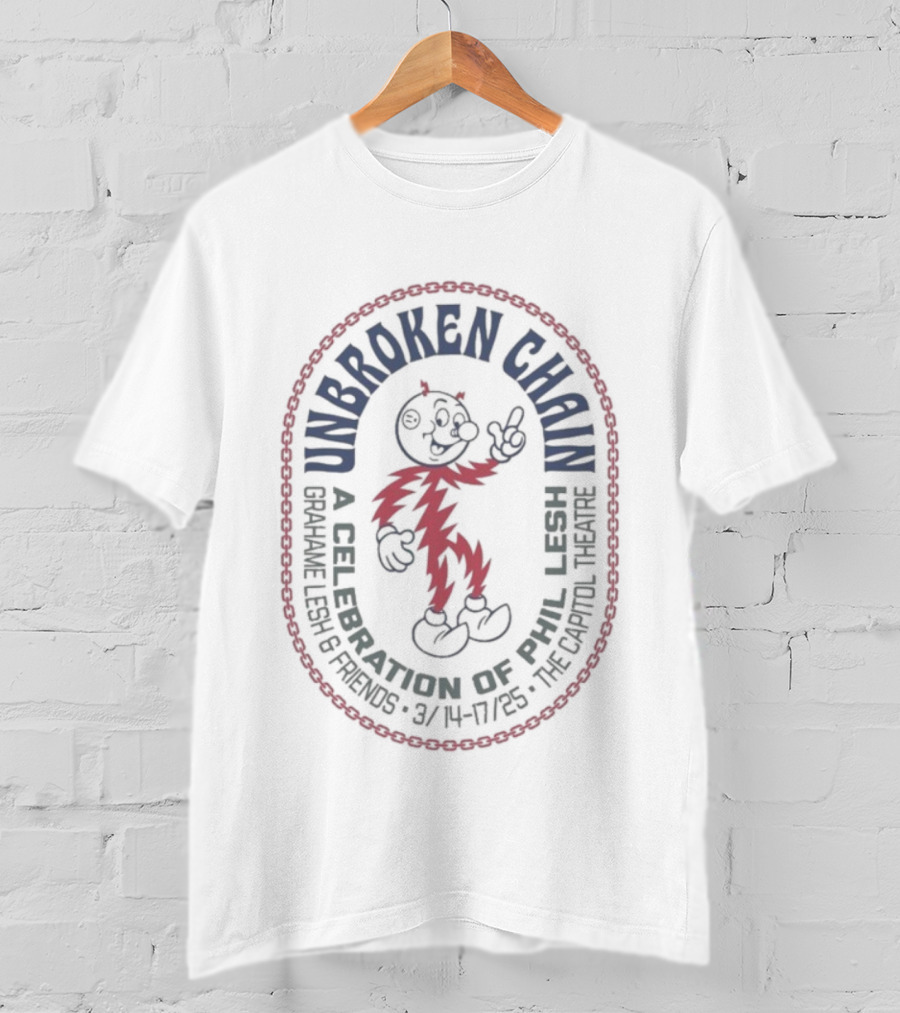 Unbroken Chain Reddy Kilowatt Phil Lesh A Celebration Saenger Theatre New Orleans Mardi Gras T-Shirt