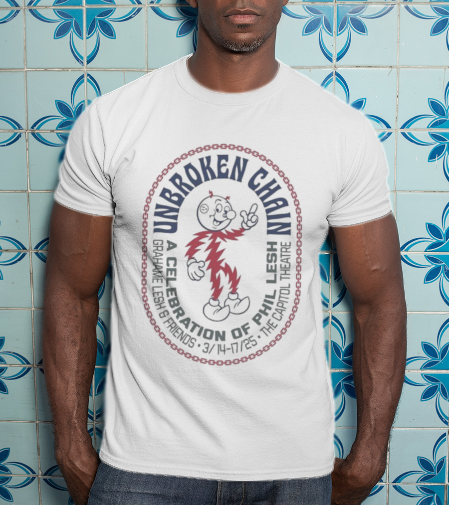 Unbroken Chain Reddy Kilowatt Phil Lesh A Celebration Saenger Theatre New Orleans Mardi Gras T-Shirt