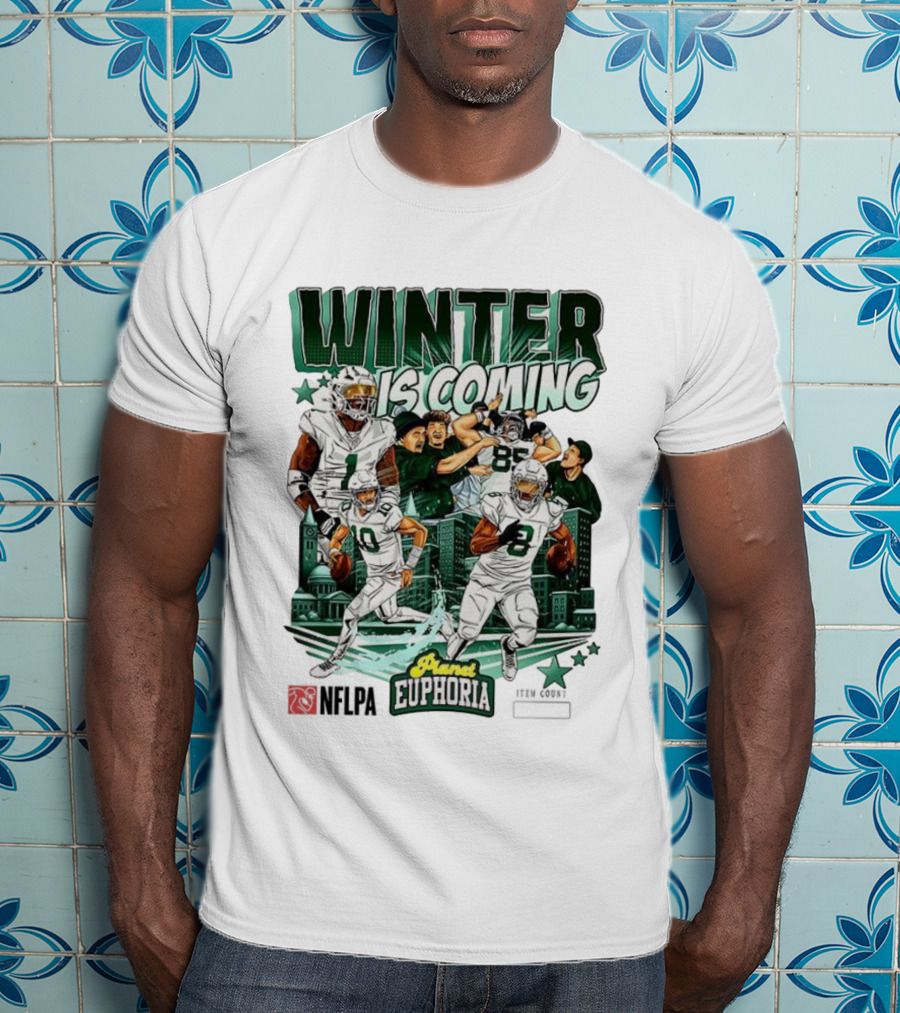 Philadelphia Eagles Winter Is Coming Player Euphoria City Skyline T-Shirt