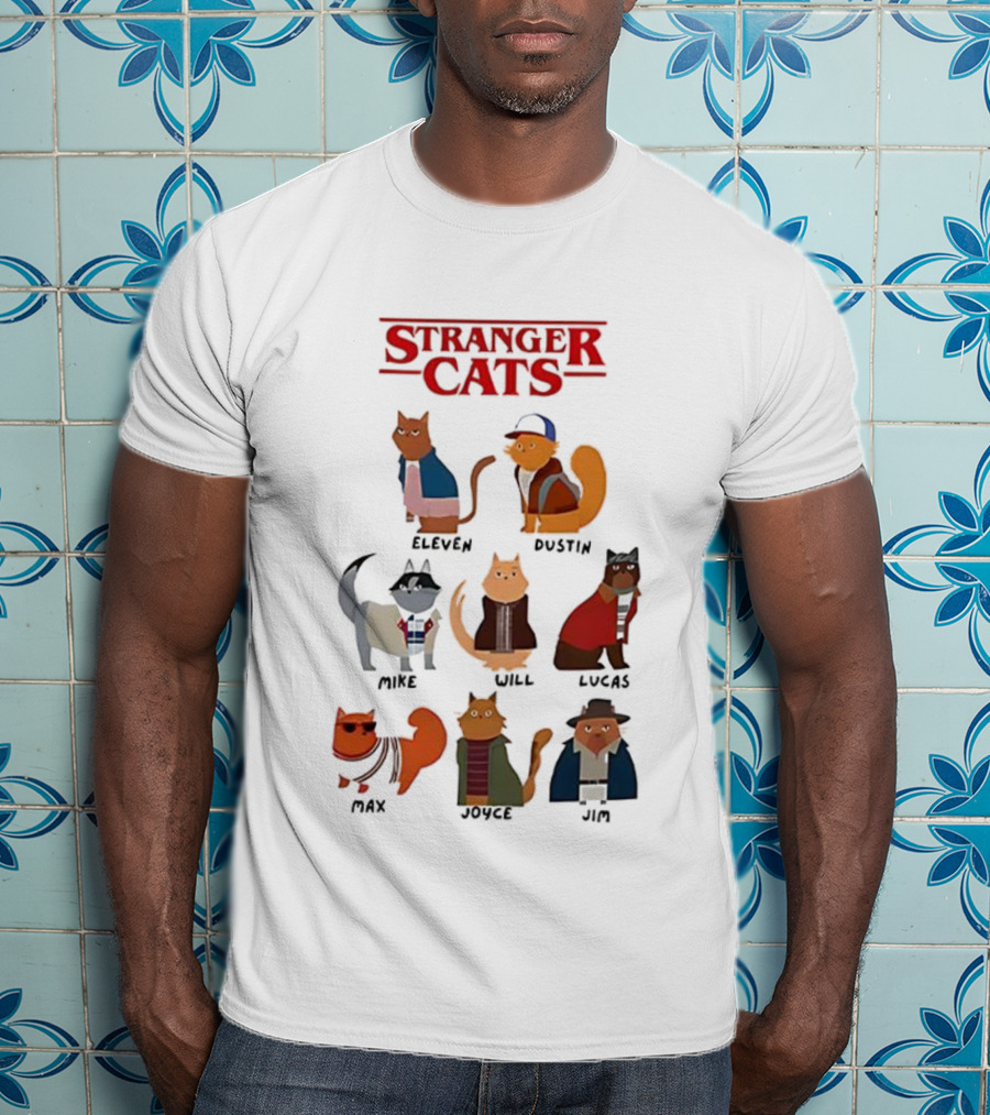 Stranger Cats Eleven Dustin Mike Will Lucas Max Joyce Jim T-Shirt