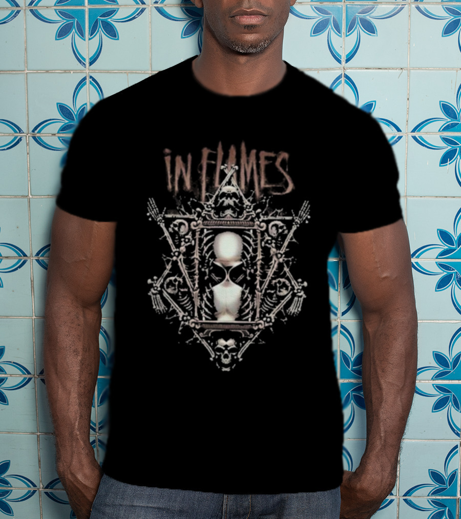 In Flames Dark Hourglass Gothic Symbolic Artwork T-Shirt