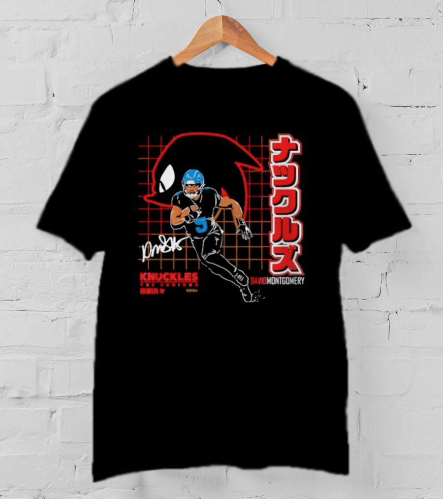 David Montgomery Knuckles The Echidna Grid Style Running Back T-Shirt