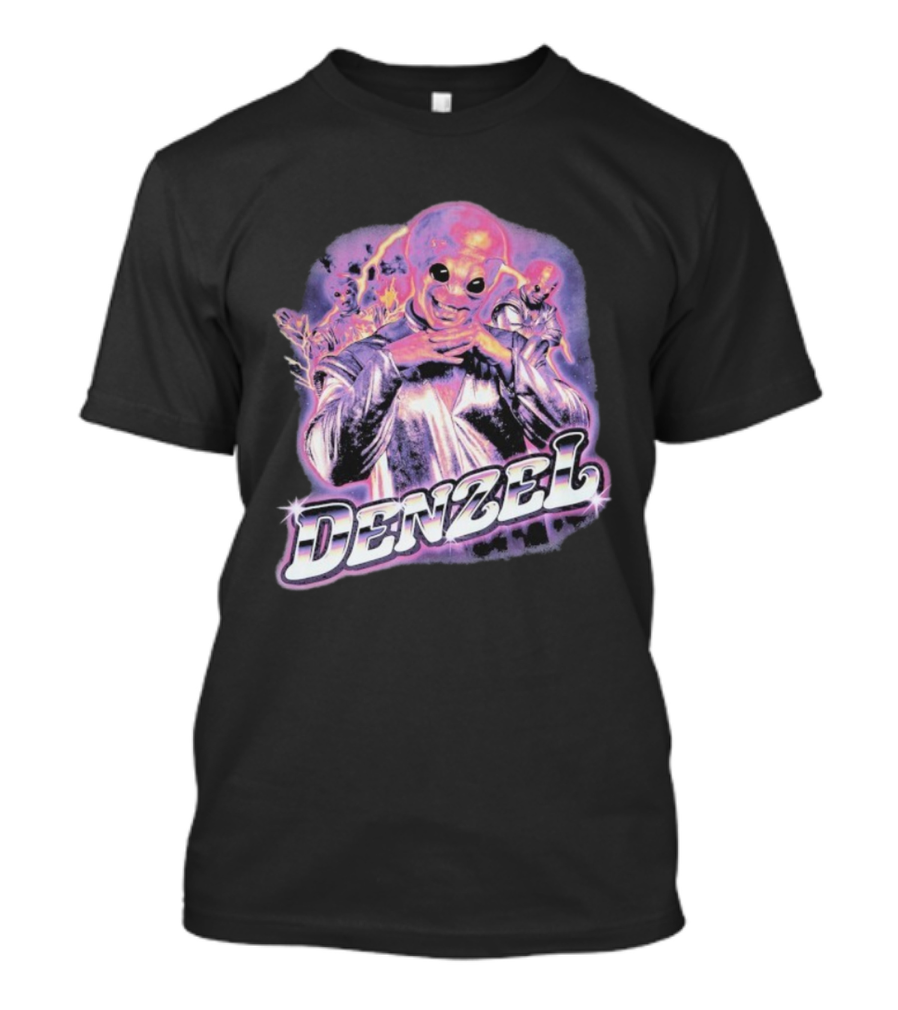 Denzel Alien Bling Era Retro Sci-Fi Style T-Shirt