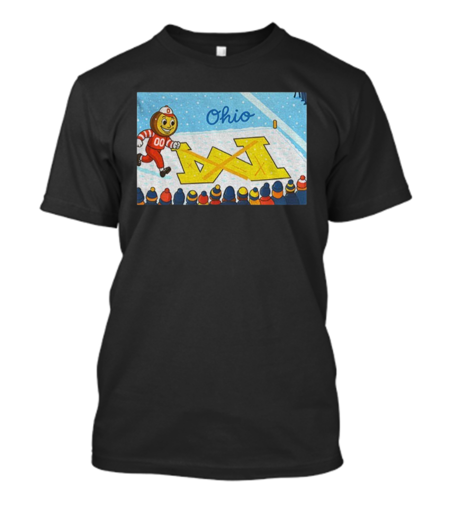 Ohio State Buckeyes Brutus Snow Beats Michigan Wolverines Rivalry Victory Winter Scene T-Shirt