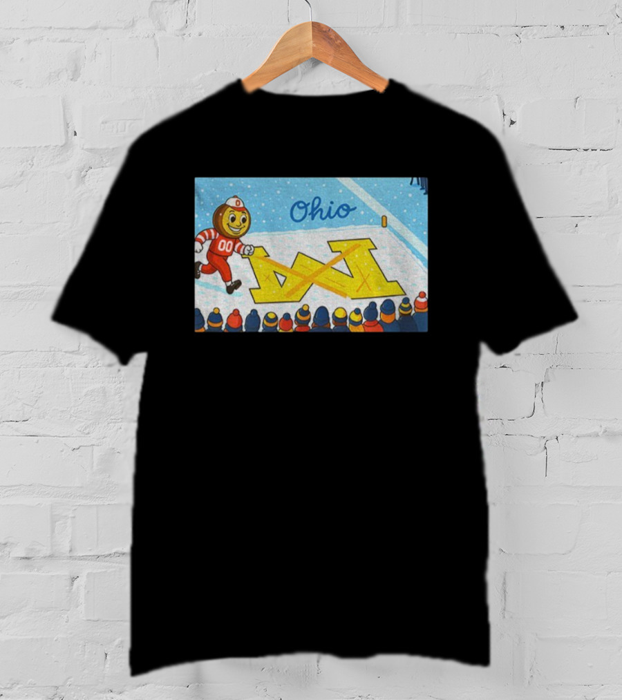 Ohio State Buckeyes Brutus Snow Beats Michigan Wolverines Rivalry Victory Winter Scene T-Shirt