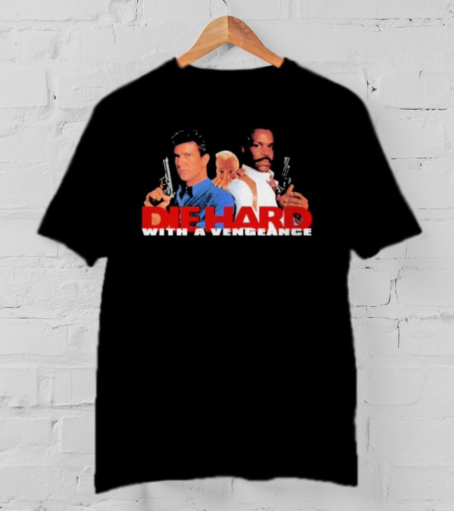 Die Hard With A Vengeance Movie Bruce Willis And Samuel L. Jackson Gun Art T-Shirt