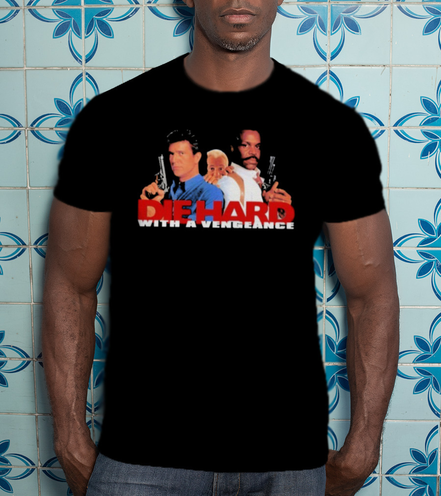Die Hard With A Vengeance Movie Bruce Willis And Samuel L. Jackson Gun Art T-Shirt