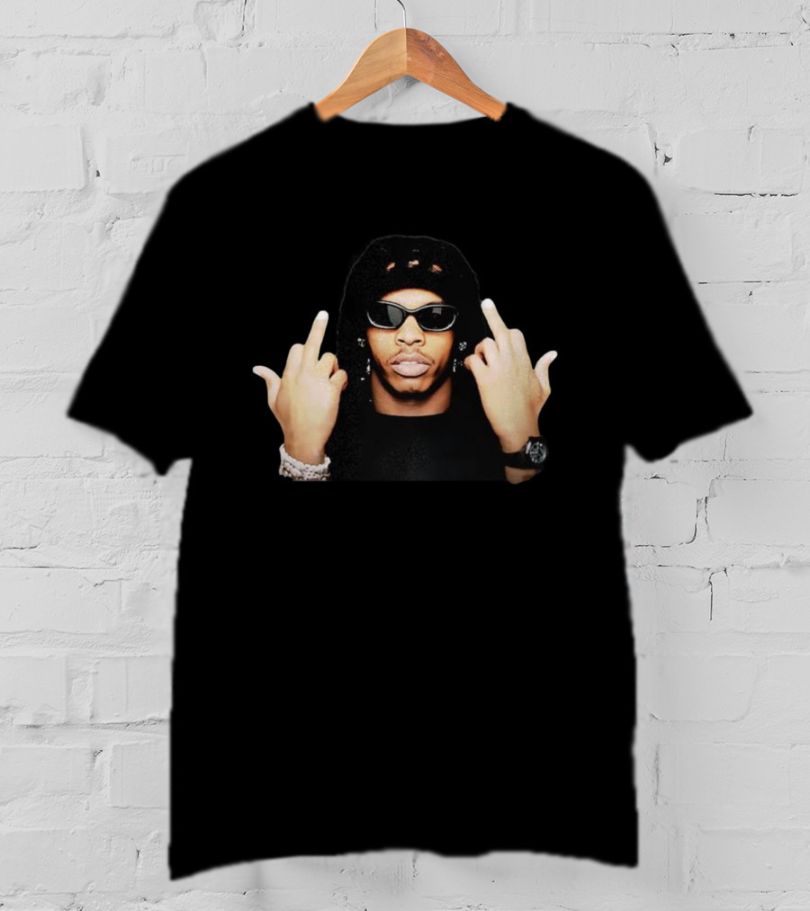 Lil Baby Two Middle Fingers Meme Sunglasses Black Jewelry T-Shirt