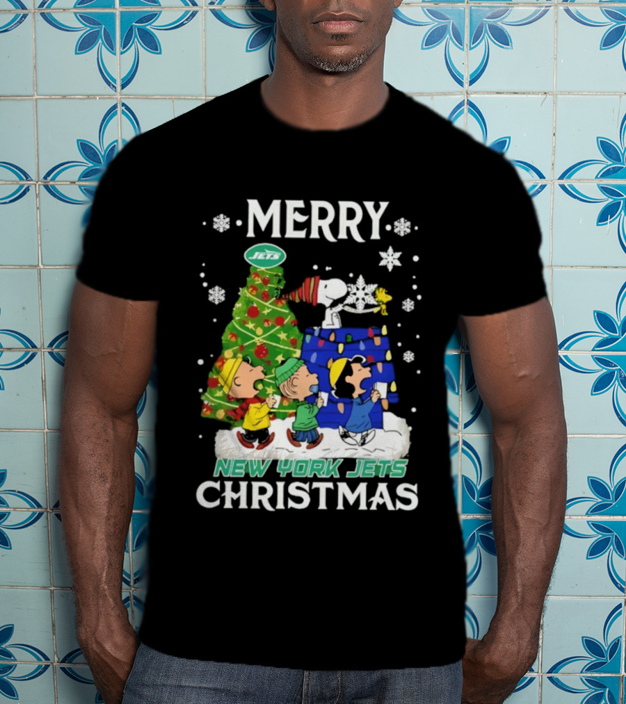 Merry Christmas Snoopy Friends New York Jets NFL Celebration T-Shirt