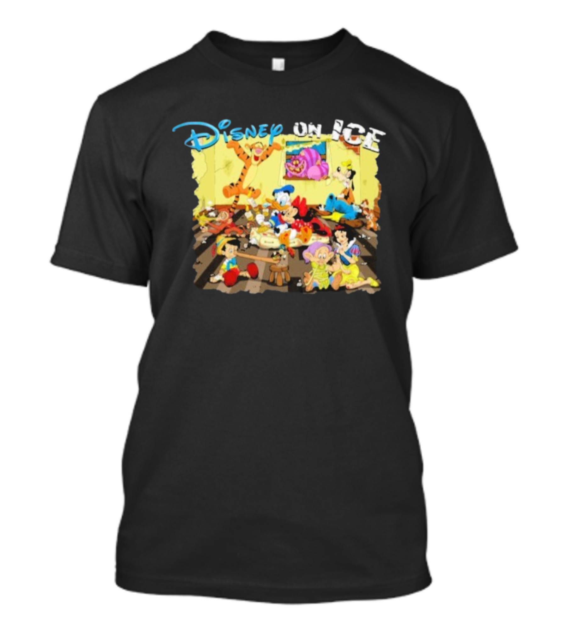 Disney On Ice Characters Tigger Mickey Donald Goofy Pinocchio Cheshire Snow White T-Shirt