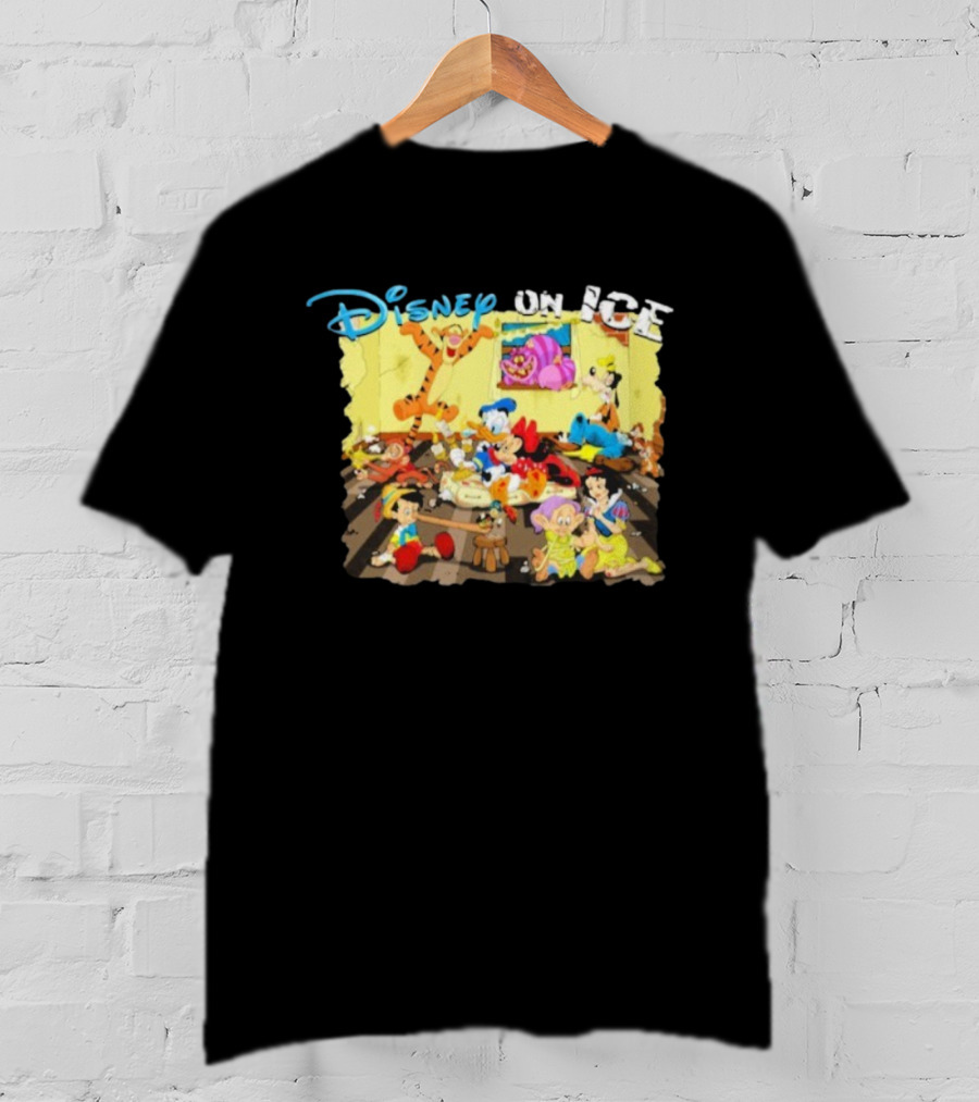 Disney On Ice Characters Tigger Mickey Donald Goofy Pinocchio Cheshire Snow White T-Shirt