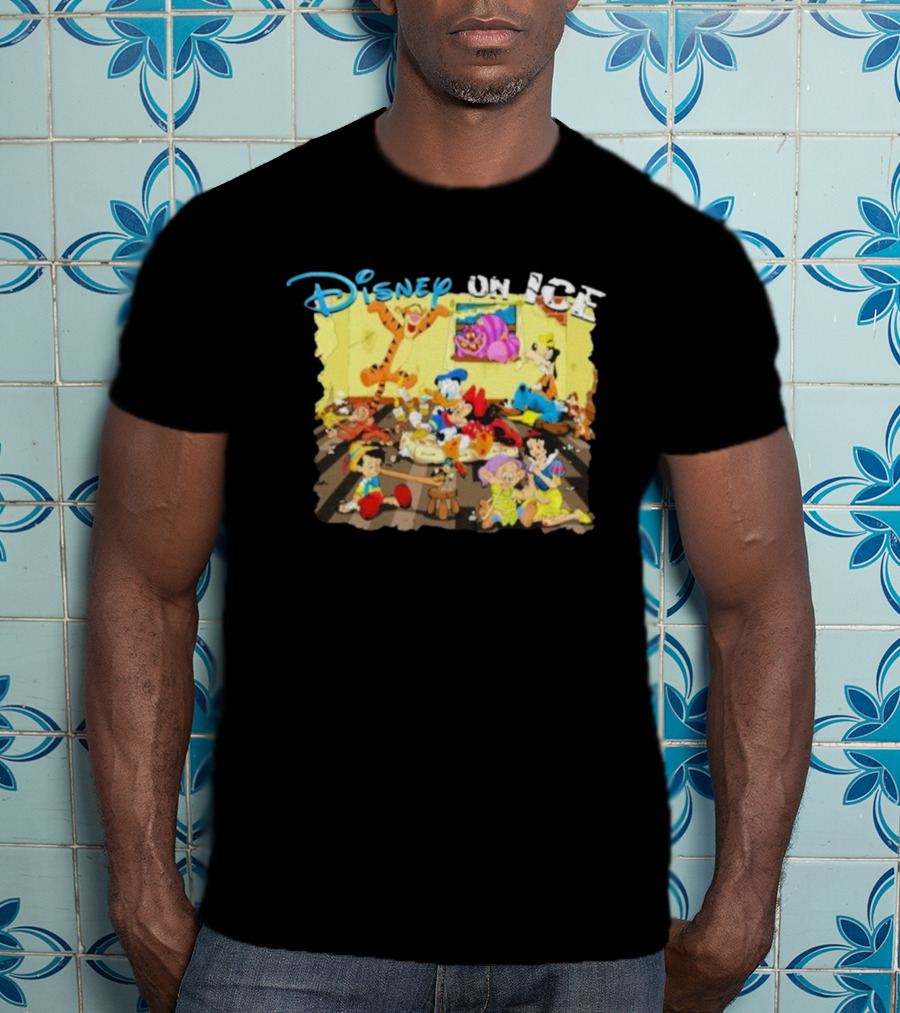 Disney On Ice Characters Tigger Mickey Donald Goofy Pinocchio Cheshire Snow White T-Shirt