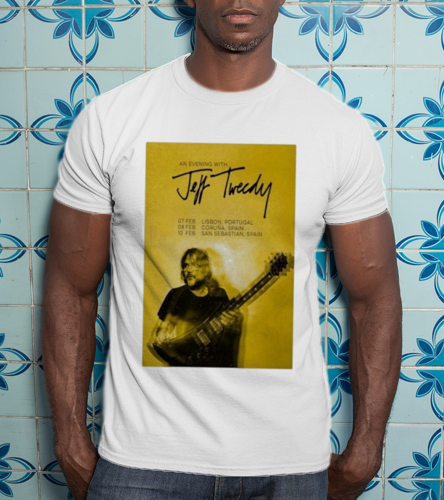 An Evening With Jeff Tweedy Lisbon Coruña San Sebastian 2026 Tour Dates Guitar T-Shirt