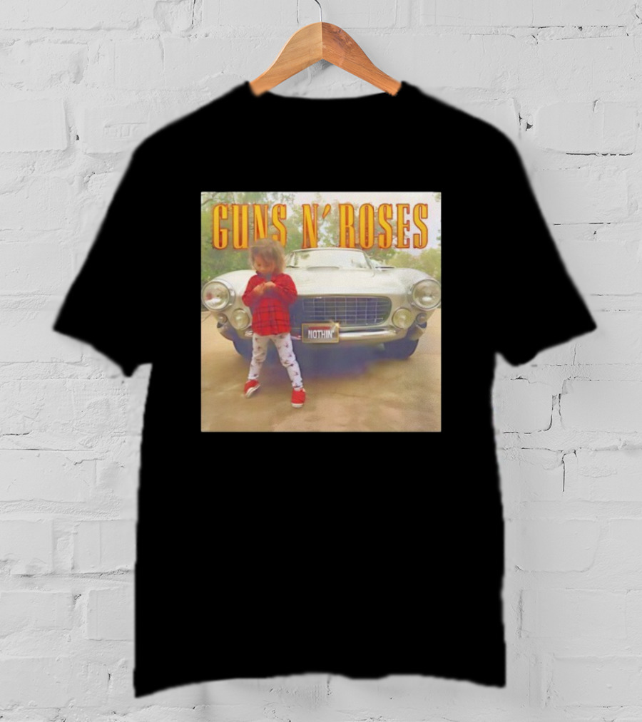 Guns N Roses Nothin’ Child In Front Of Vintage Car T-Shirt