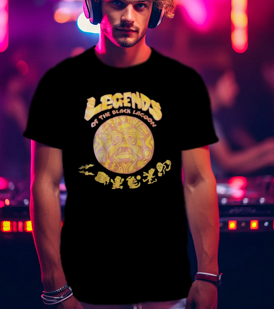 Legends Of The Black Lagoon Aztec-Inspired Face And Symbols T-Shirt