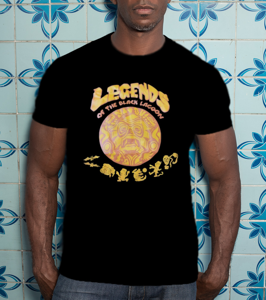 Legends Of The Black Lagoon Aztec-Inspired Face And Symbols T-Shirt