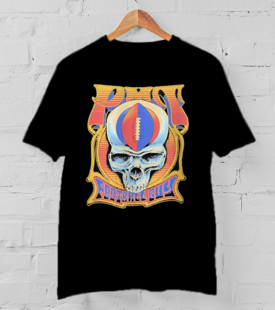 PMT Football Guy Grateful Dead Style Skull Football T-Shirt