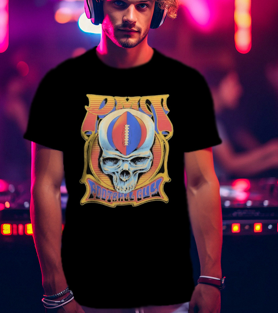 PMT Football Guy Grateful Dead Style Skull Football T-Shirt