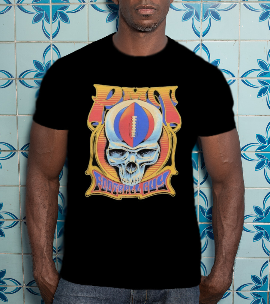 PMT Football Guy Grateful Dead Style Skull Football T-Shirt