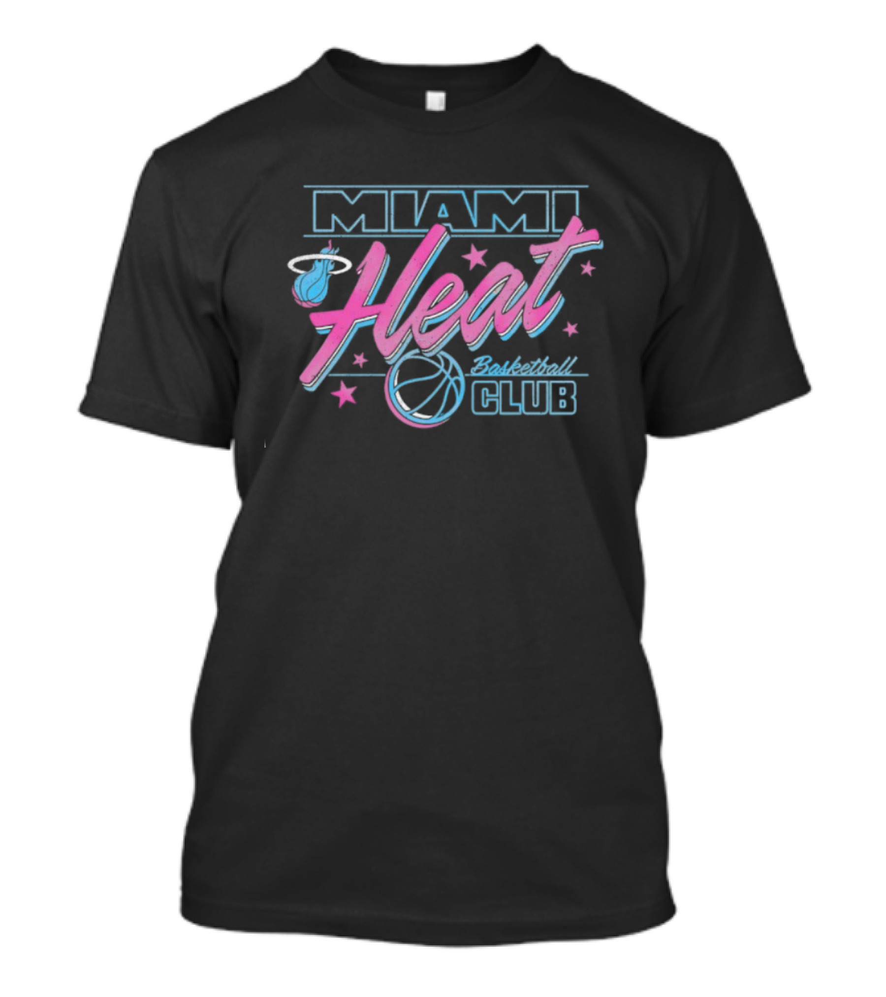 Miami Heat Basketball Club Retro Neon Style T-Shirt