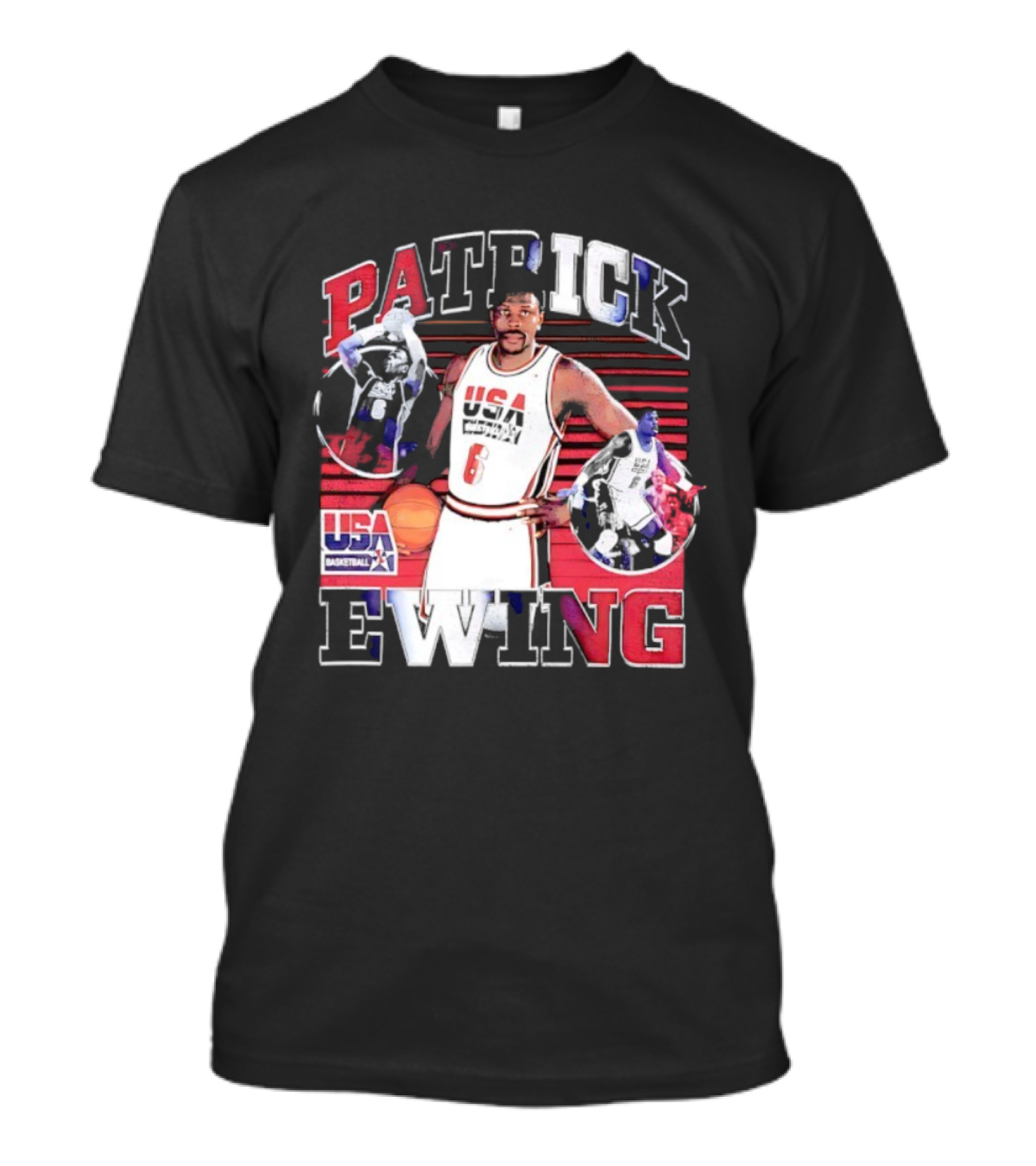Patrick Ewing USA Basketball Number 6 Vintage Retro Style T-Shirt