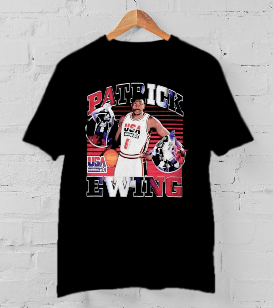 Patrick Ewing USA Basketball Number 6 Vintage Retro Style T-Shirt