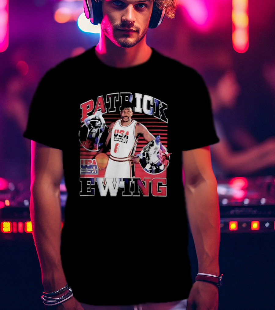 Patrick Ewing USA Basketball Number 6 Vintage Retro Style T-Shirt