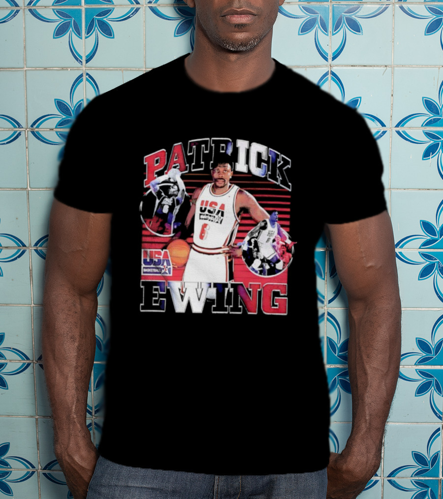 Patrick Ewing USA Basketball Number 6 Vintage Retro Style T-Shirt