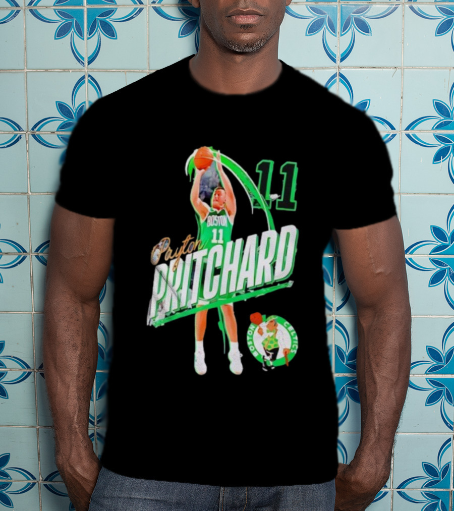 Boston Celtics Payton Pritchard 11 Basketball Player Action T-Shirt
