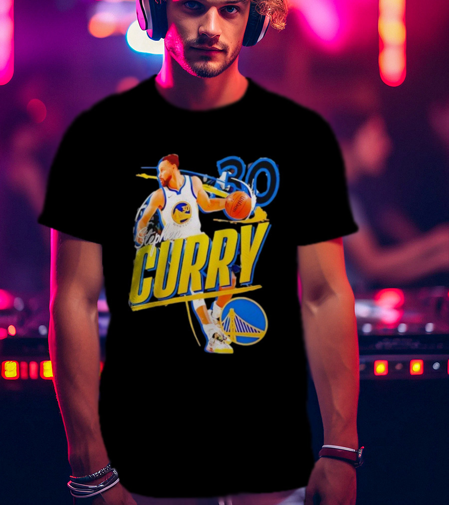 Stephen Curry 30 Golden State Warriors Basketball Icon T-Shirt