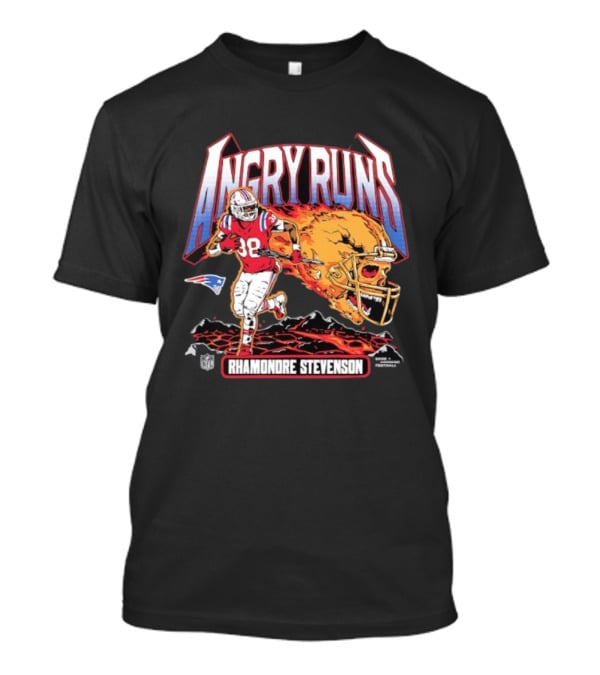 Rhamondre Stevenson Angry Runs New England Patriots NFL Football T-Shirt