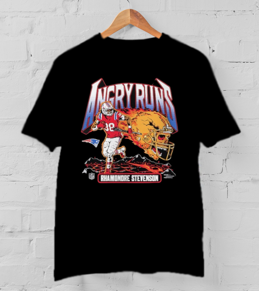 Rhamondre Stevenson Angry Runs New England Patriots NFL Football T-Shirt