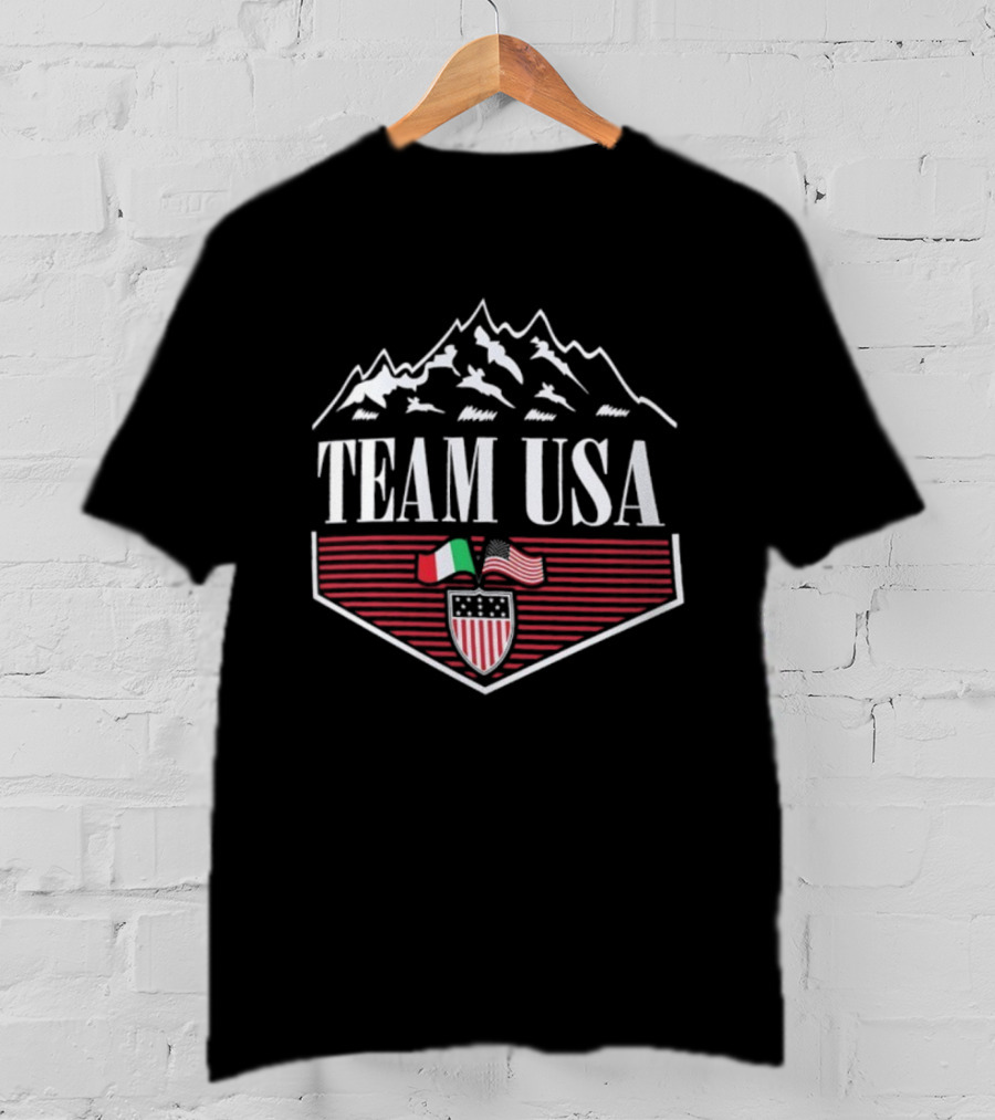 Team USA Winter Olympics 2026 Diamond Peaks Flag Emblem T-Shirt