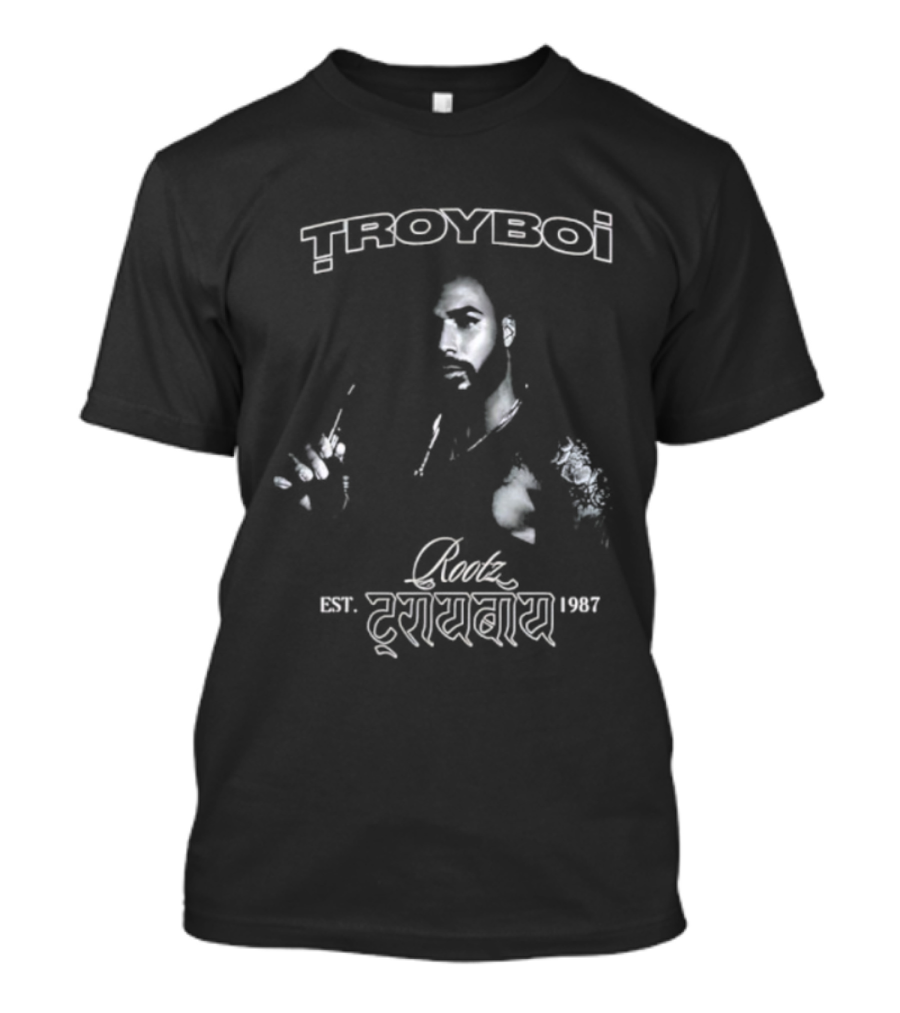 Troyboi Rootz Est 1987 Vintage Style Cheetah Palm Trees T-Shirt