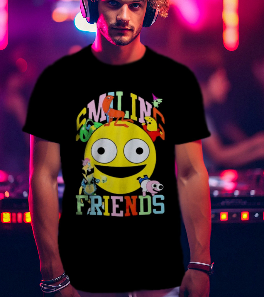Smiling Friends Colorful Characters With Large Yellow Smile Face T-Shirt