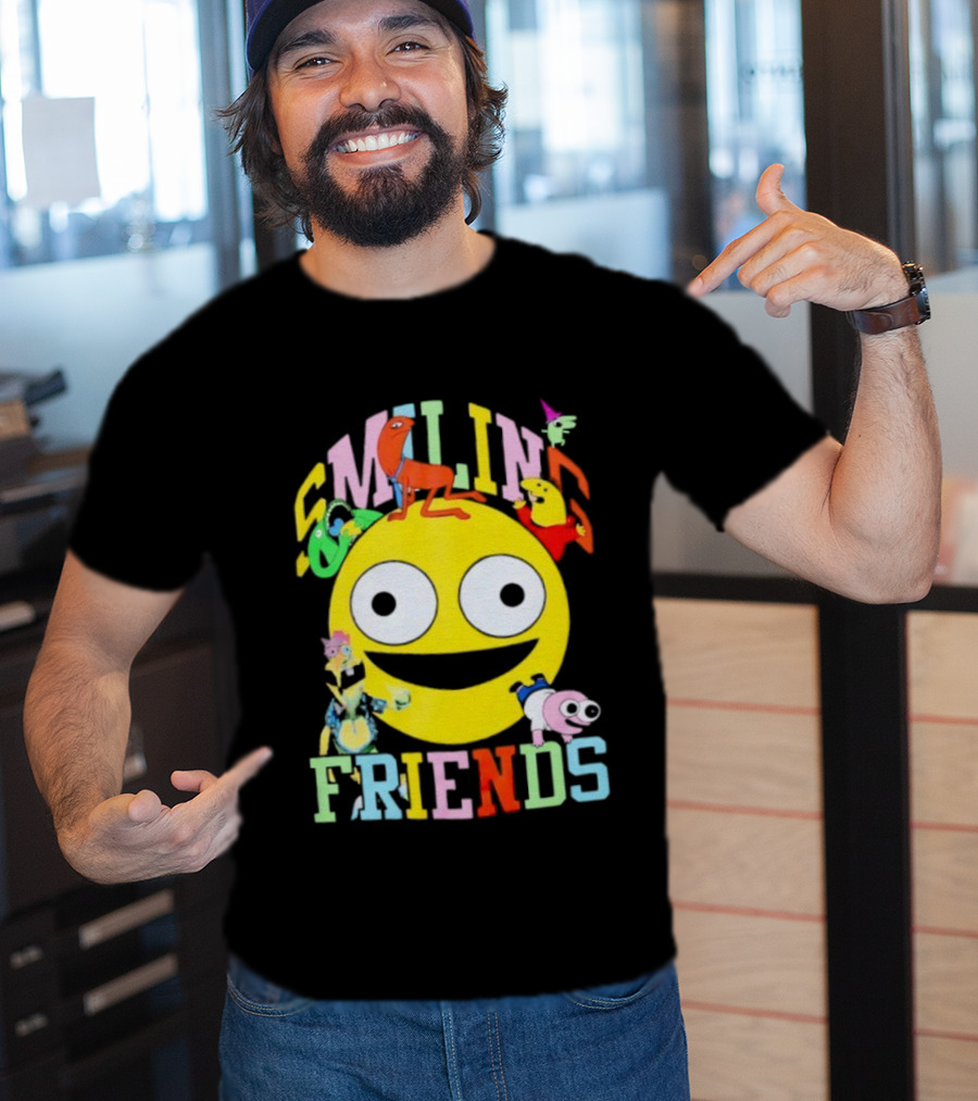 Smiling Friends Colorful Characters With Large Yellow Smile Face T-Shirt