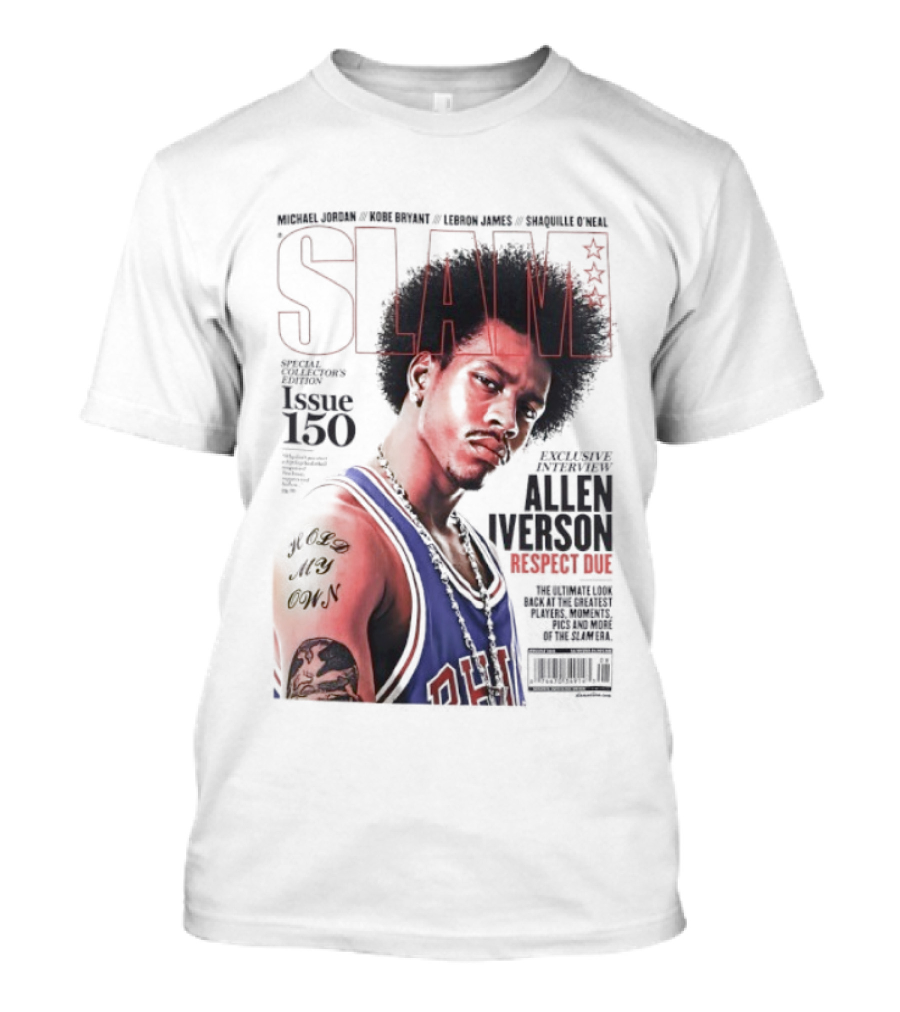 SLAM Magazine Allen Iverson Philadelphia 76ers Respect Due Issue 150 Retro Basketball Legend T-Shirt