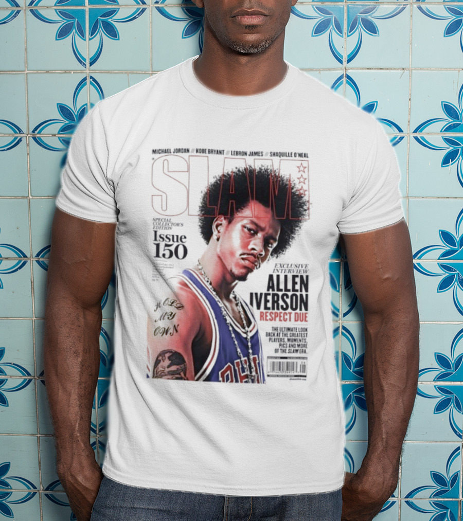 SLAM Magazine Allen Iverson Philadelphia 76ers Respect Due Issue 150 Retro Basketball Legend T-Shirt