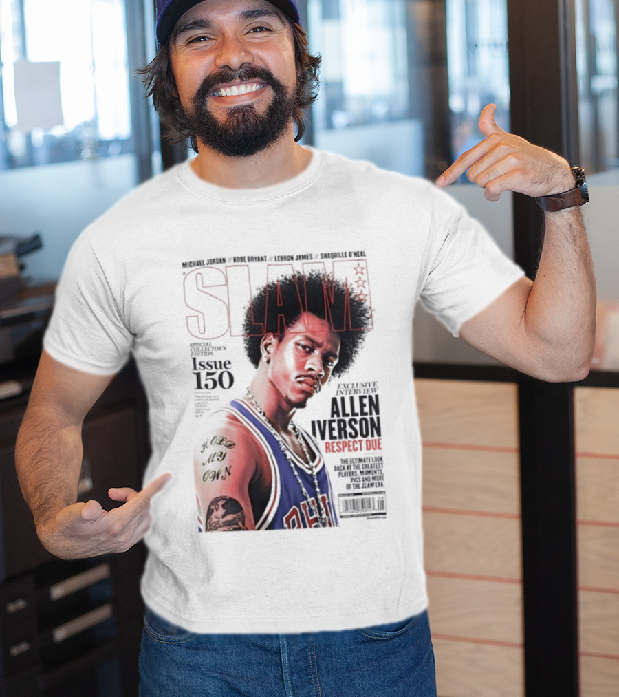 SLAM Magazine Allen Iverson Philadelphia 76ers Respect Due Issue 150 Retro Basketball Legend T-Shirt