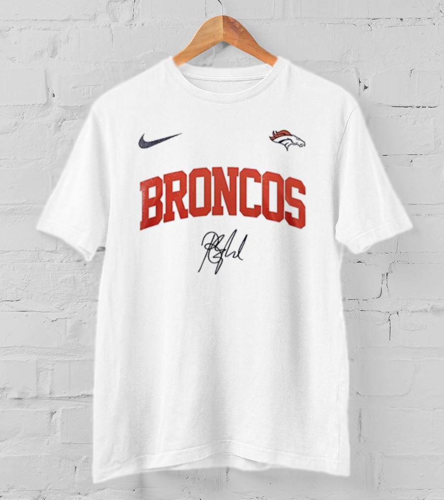 Denver Broncos Once Before I Go Signature Barry Manilow Broncos Logo Nike T-Shirt
