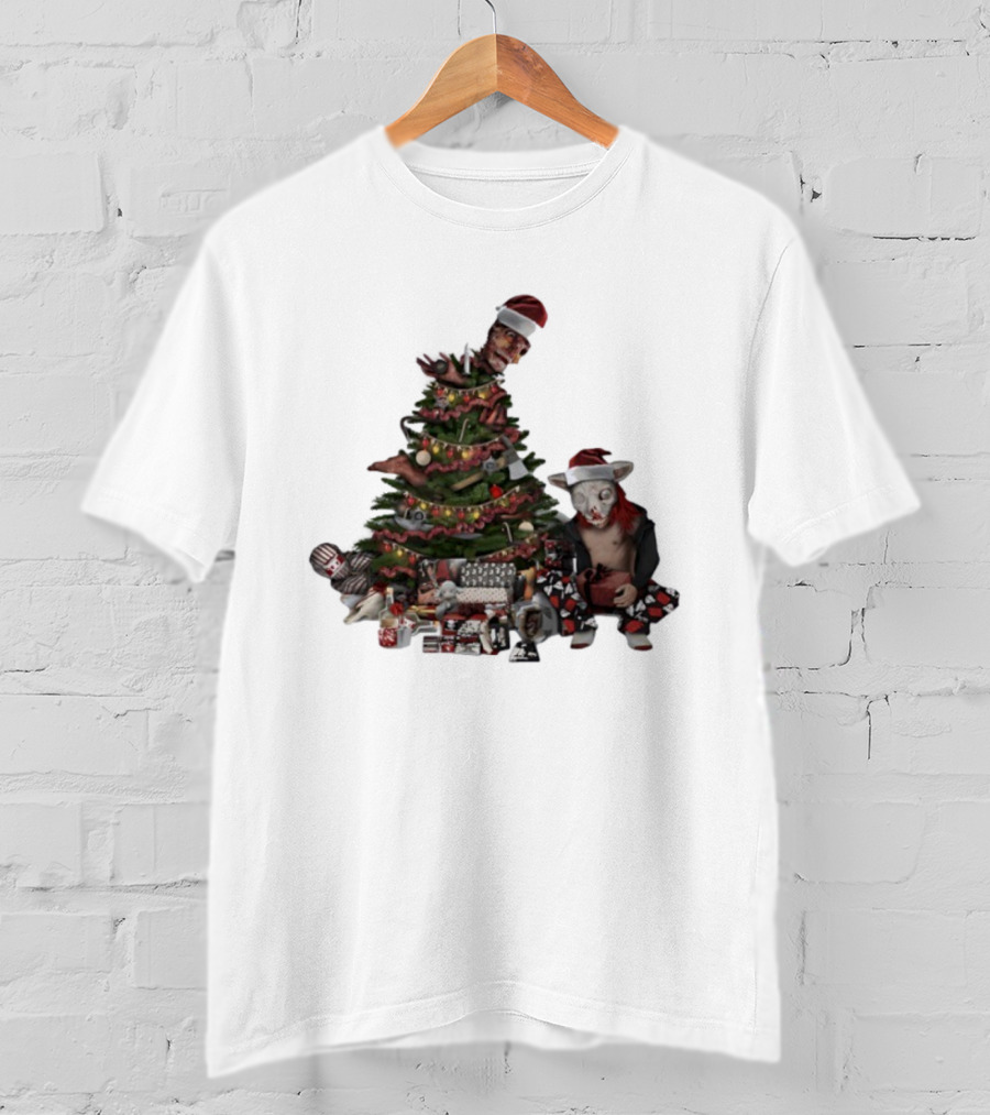 Horror Christmas Tree Zombie Santa Creepy Festive Creature T-Shirt