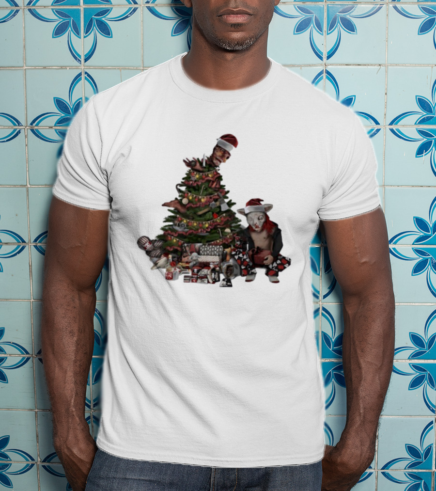 Horror Christmas Tree Zombie Santa Creepy Festive Creature T-Shirt