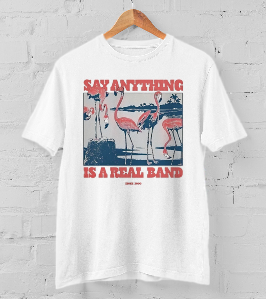 Say Anything Flamingo Is A Real Band Since 2000 T-Shirt
