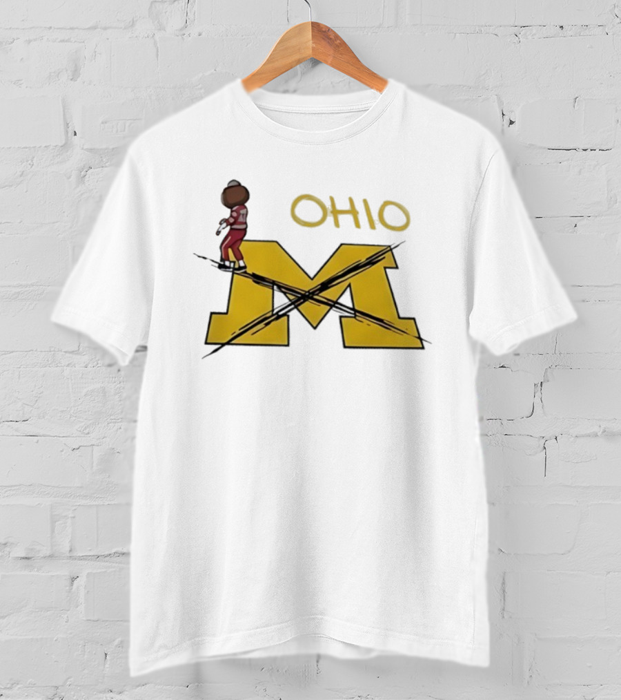 Ohio State Buckeyes Brutus Crossing Out M In Michigan Wolverines Rivalry T-Shirt