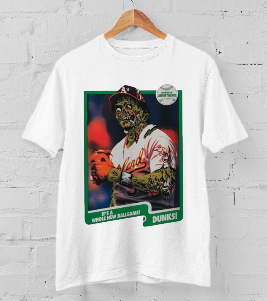 Zombie Oakland Athletics Whole New Ballgame Dunks Anonymous Player Cards T-Shirt