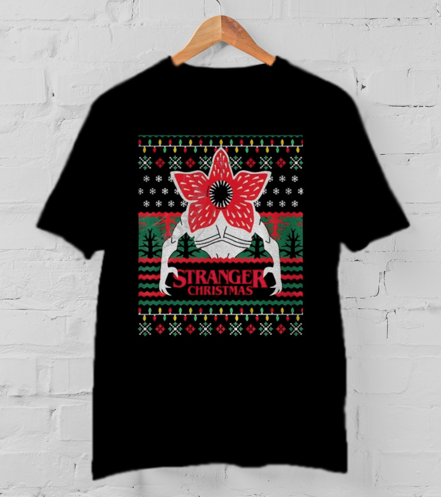 Stranger Things Demogorgon Upside Down Christmas Sweater Style T-Shirt