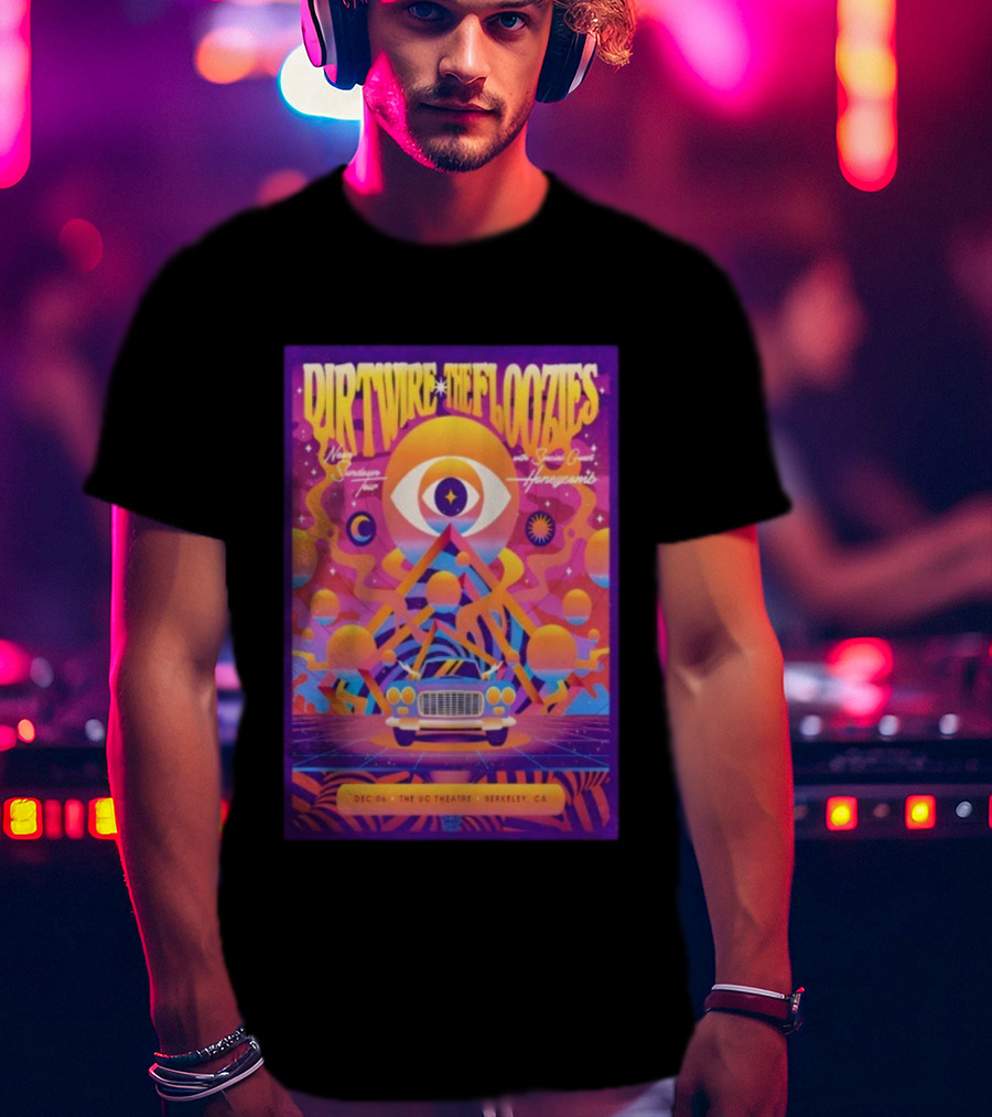 Dirtwire The Floozies UC Theatre Berkeley California December 6th 2025 Surreal Dream Tour Cosmic Vibrations Honeycomb T-Shirt