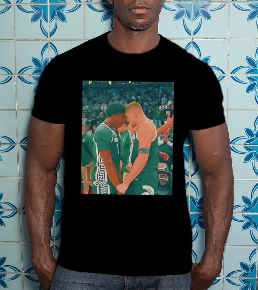 Michigan State Spartans Basketball Forehead To Forehead Team Unity T-Shirt